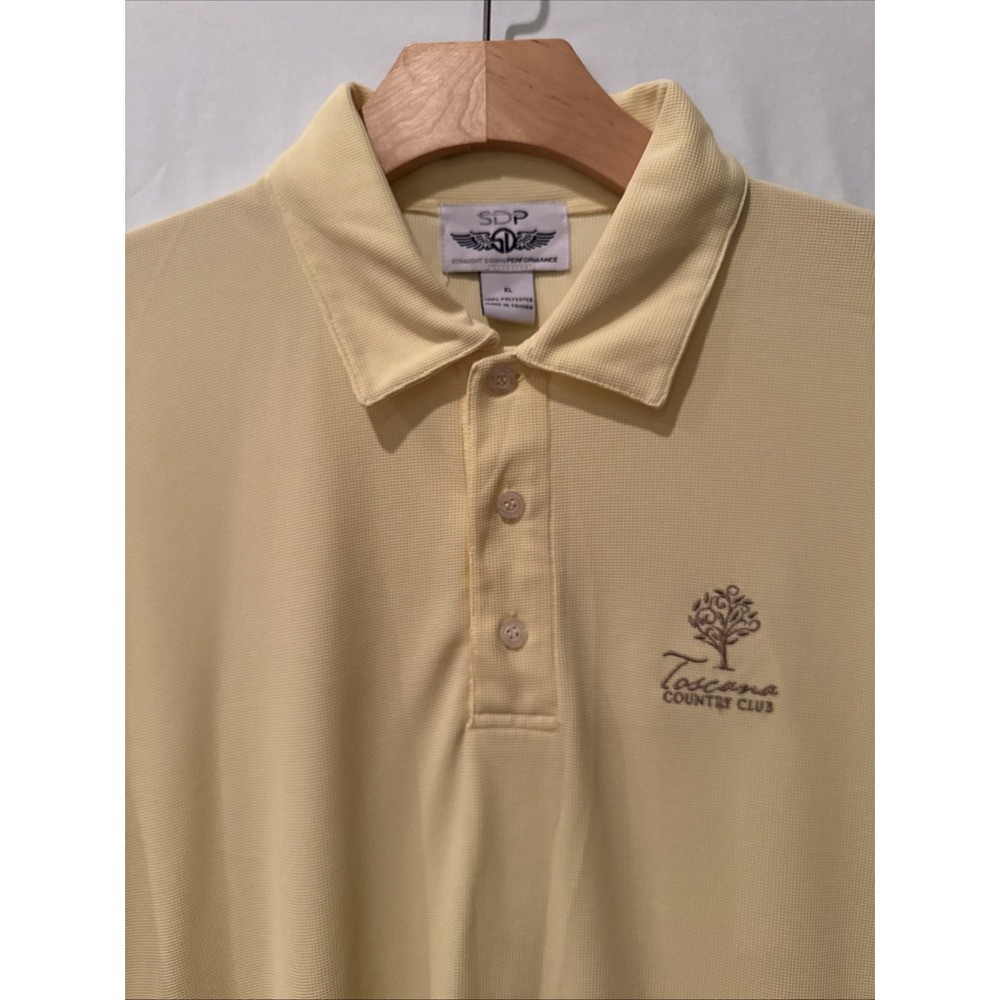 Straight Down SHIRT MENS XL GOLF Performance Yellow Stretch